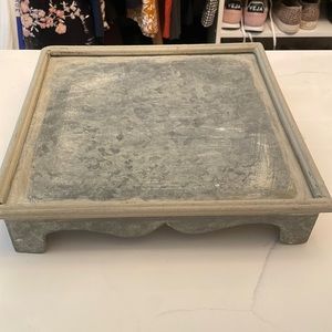 Shabby chic aluminum tray decor 12x12